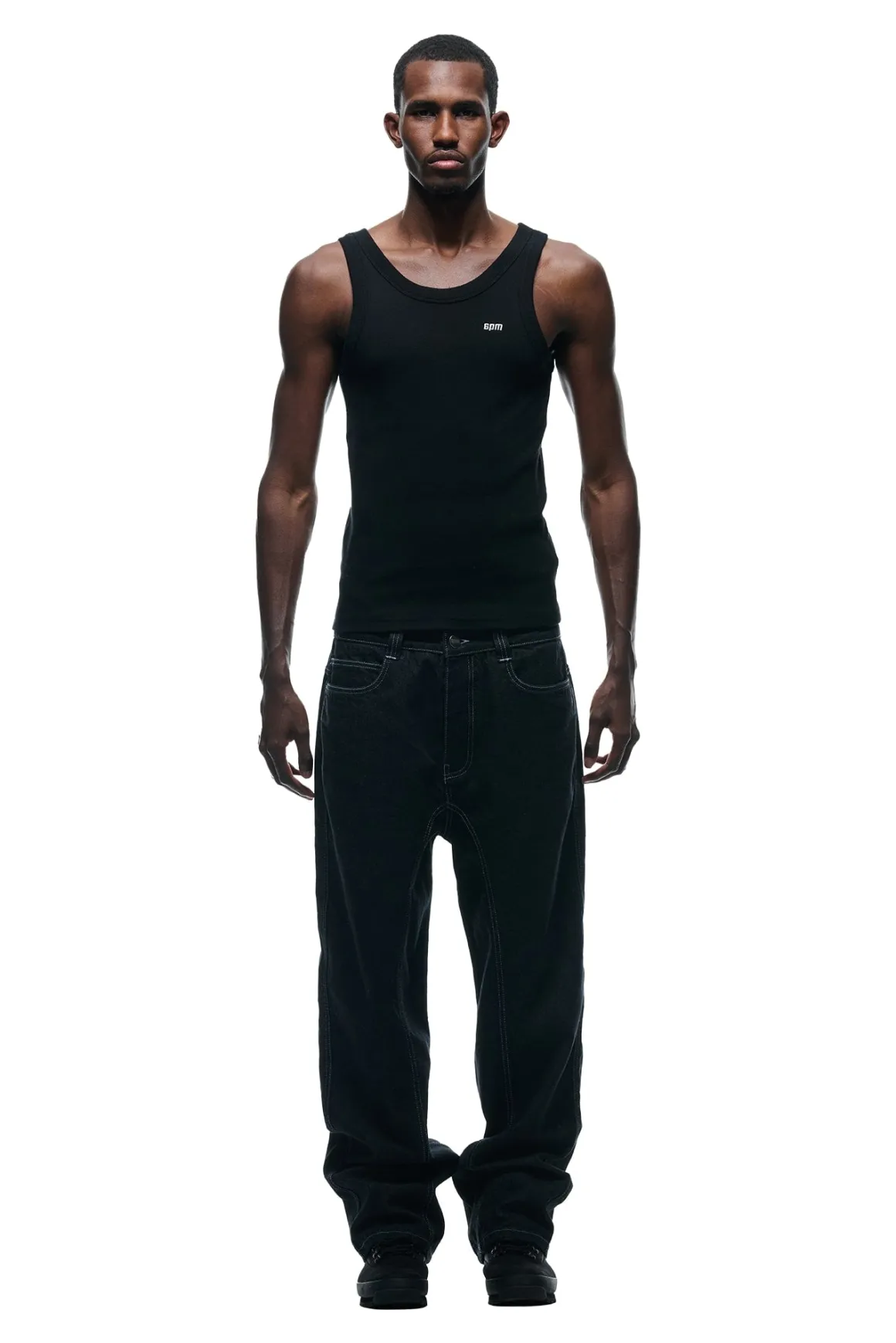 CENTER SEAM DENIM BLACK RAW