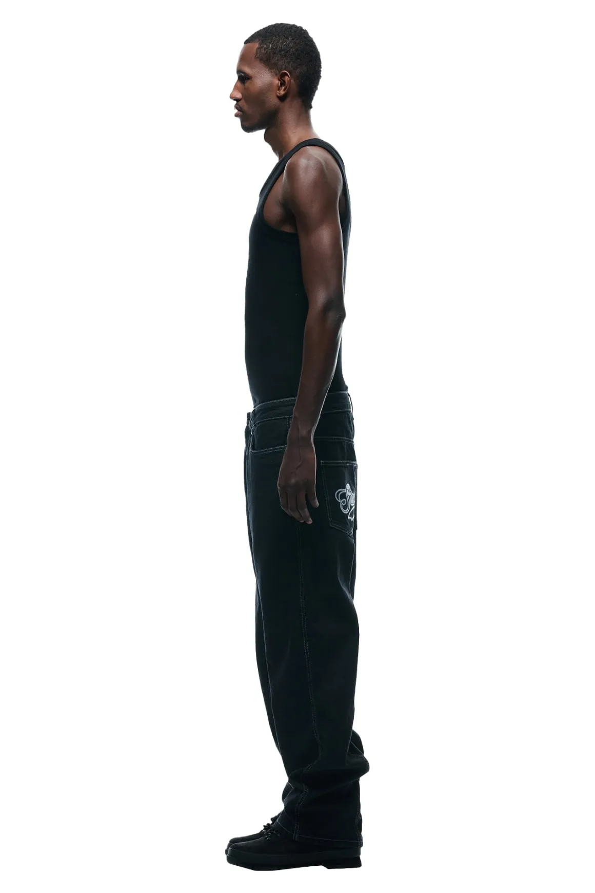 CENTER SEAM DENIM BLACK RAW