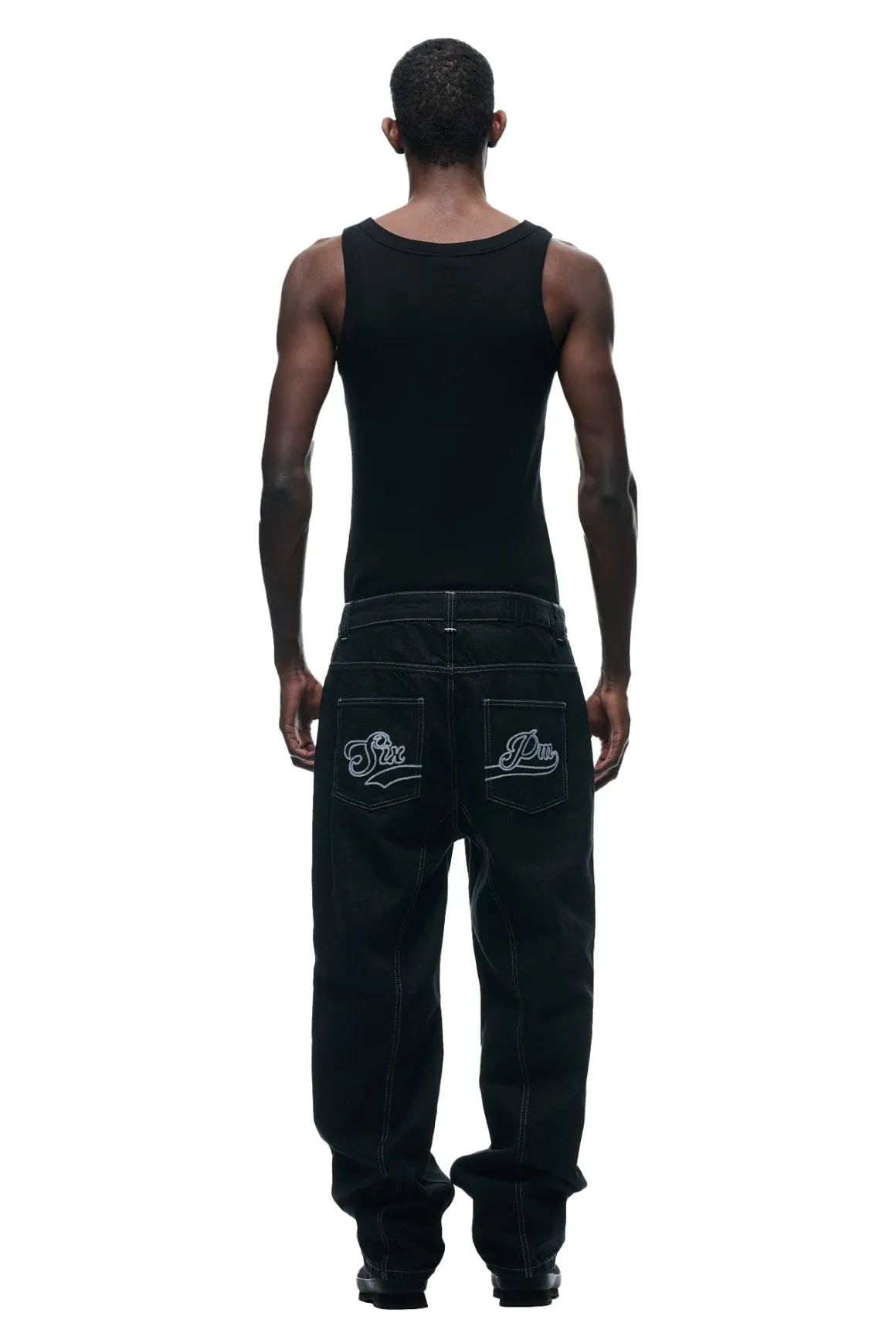 CENTER SEAM DENIM BLACK RAW
