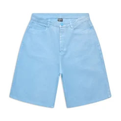 COATED DENIM SHORTS BABY BLUE
