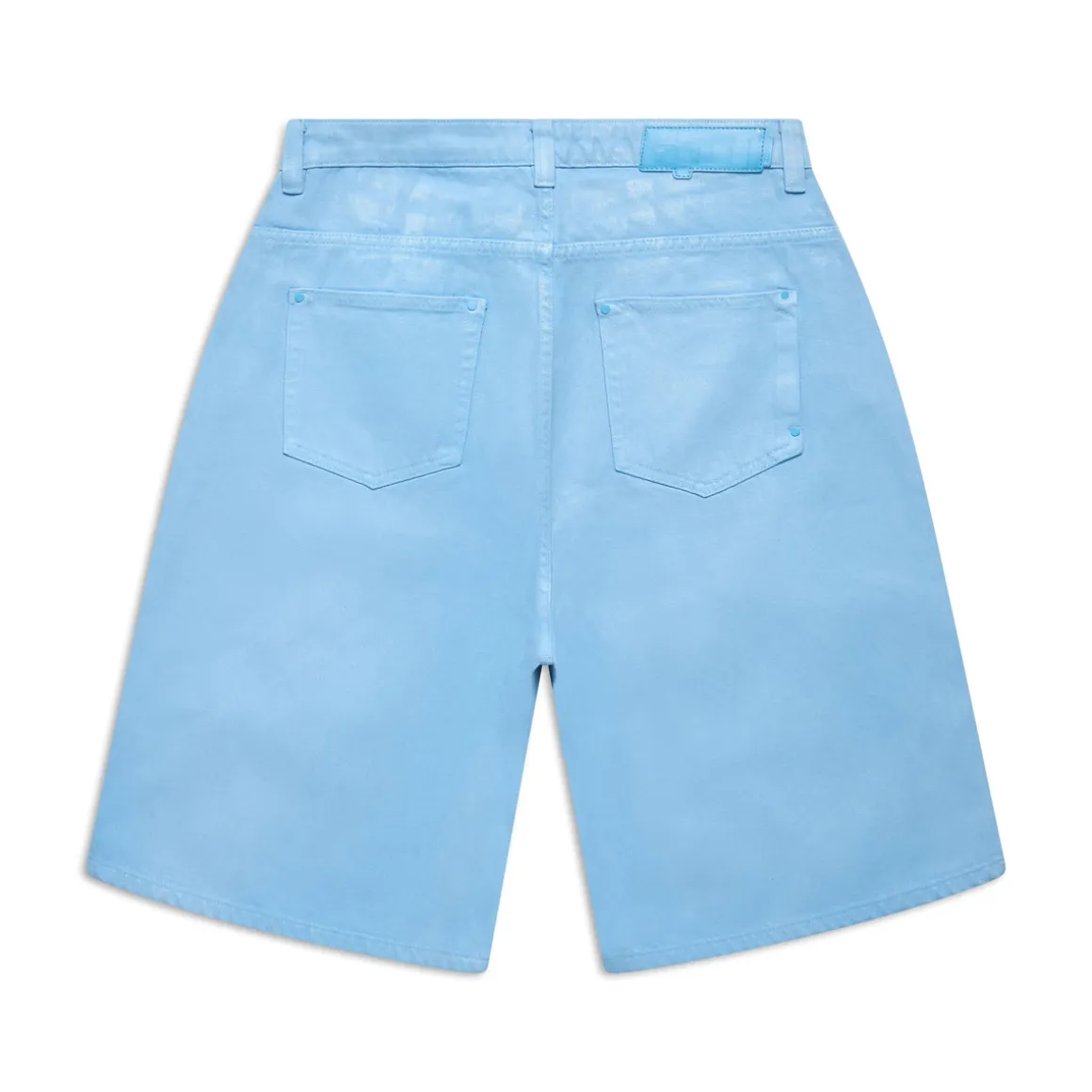 COATED DENIM SHORTS BABY BLUE