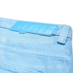 COATED DENIM SHORTS BABY BLUE