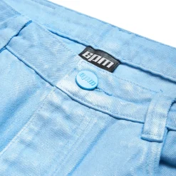 COATED DENIM SHORTS BABY BLUE