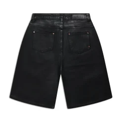 COATED DENIM SHORTS BLACK