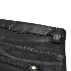 COATED DENIM SHORTS BLACK