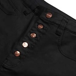 COATED DENIM SHORTS BLACK