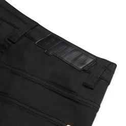 COATED DENIM SHORTS BLACK
