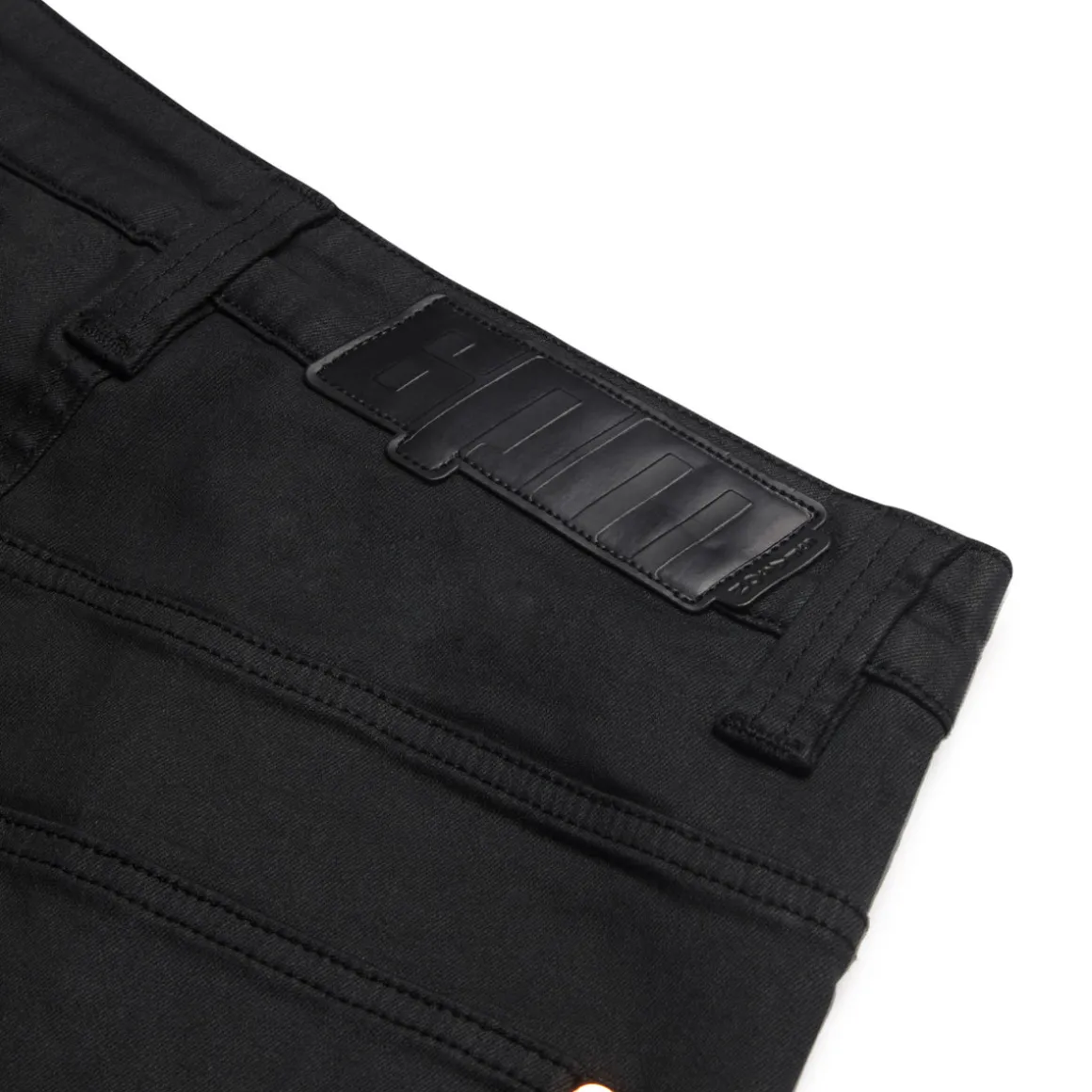 COATED DENIM SHORTS BLACK