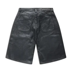 COATED DENIM SHORTS DARK CHROME