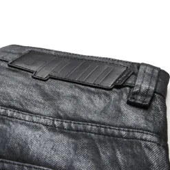 COATED DENIM SHORTS DARK CHROME