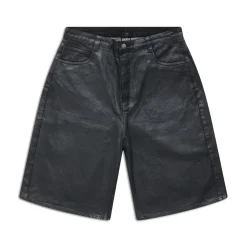 COATED DENIM SHORTS DARK CHROME