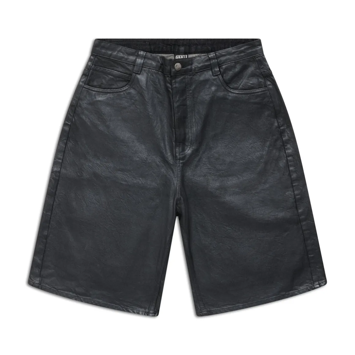 COATED DENIM SHORTS DARK CHROME