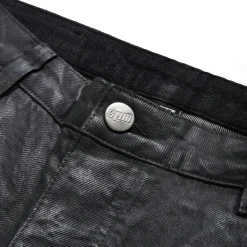 COATED DENIM SHORTS DARK CHROME