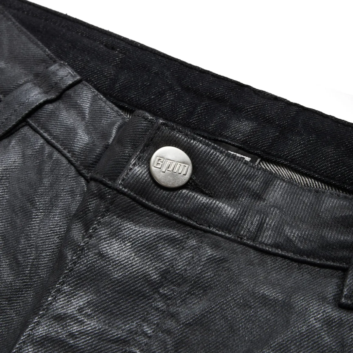 COATED DENIM SHORTS DARK CHROME