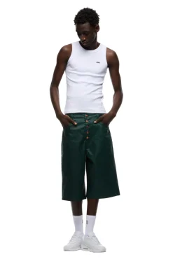 COATED DENIM SHORTS JUNGLE GREEN