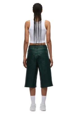 COATED DENIM SHORTS JUNGLE GREEN