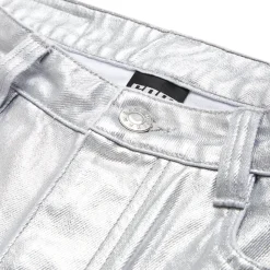 COATED DENIM SHORTS SILVER SURFER