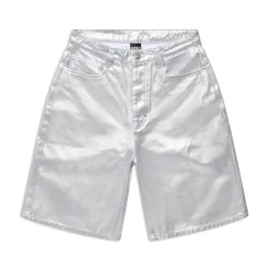 COATED DENIM SHORTS SILVER SURFER