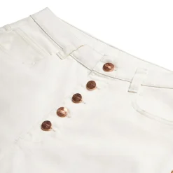 COATED DENIM SHORTS WHITE