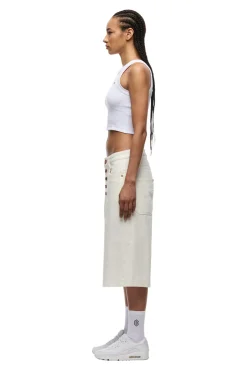 COATED DENIM SHORTS WHITE