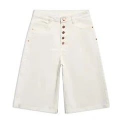 COATED DENIM SHORTS WHITE