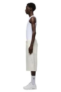 COATED DENIM SHORTS WHITE