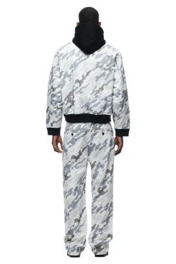 DOT CAMO HOODED BOMBER JACKET