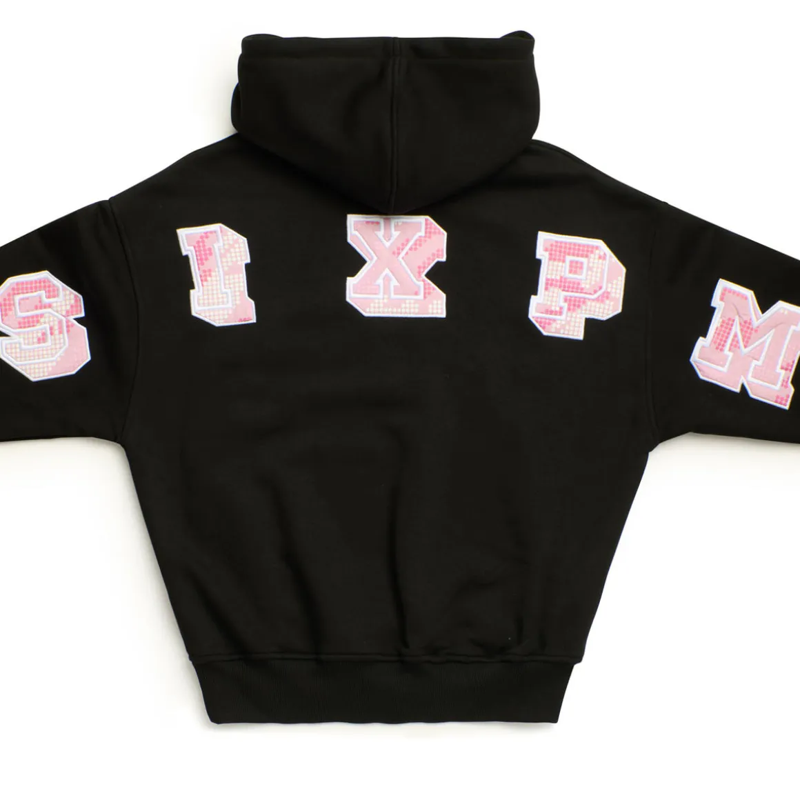 DOT CAMO LETTER HOODIE BLACK
