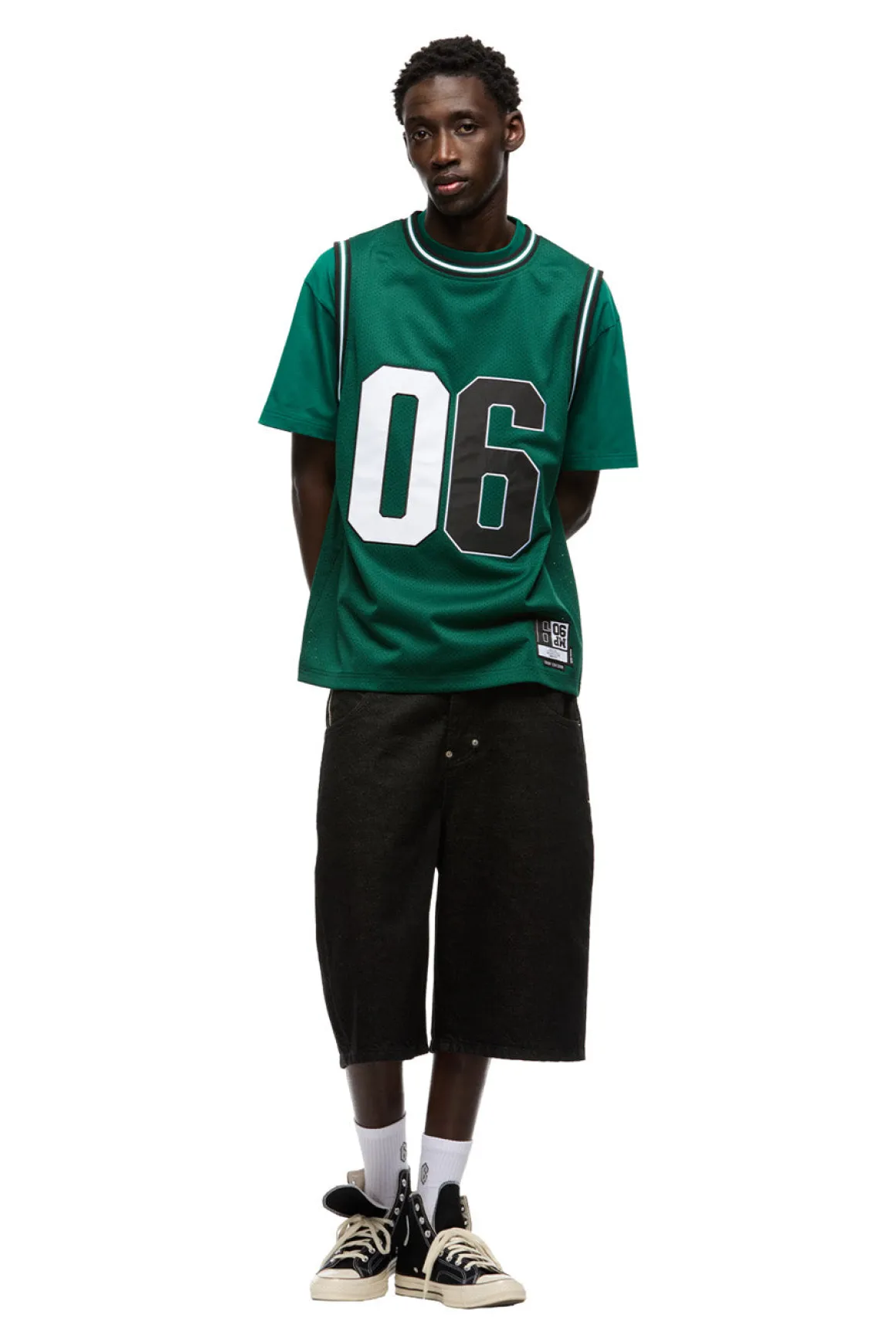 DOUBLE LAYER BBALL JERSEY DARK GREEN