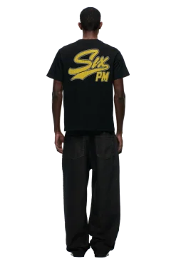 FAUX STITCH T-SHIRT BLACK