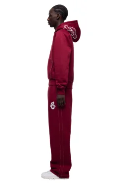 ICONS ZIP HOODIE BURNED RED