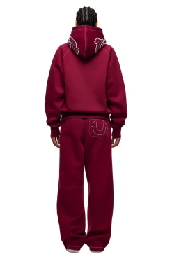 ICONS ZIP HOODIE BURNED RED
