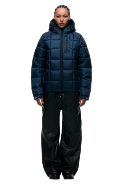 LIGHT PUFFER JACKET RECTANGLES MIDNIGHT BLUE