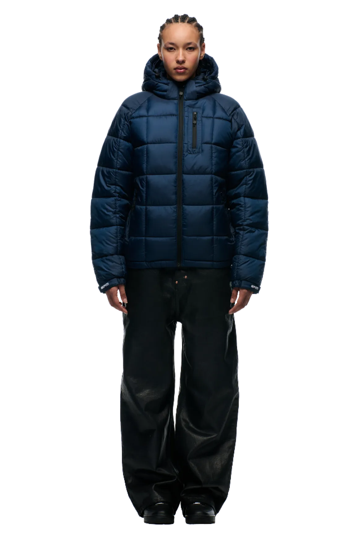 LIGHT PUFFER JACKET RECTANGLES MIDNIGHT BLUE