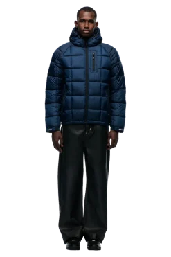 LIGHT PUFFER JACKET RECTANGLES MIDNIGHT BLUE