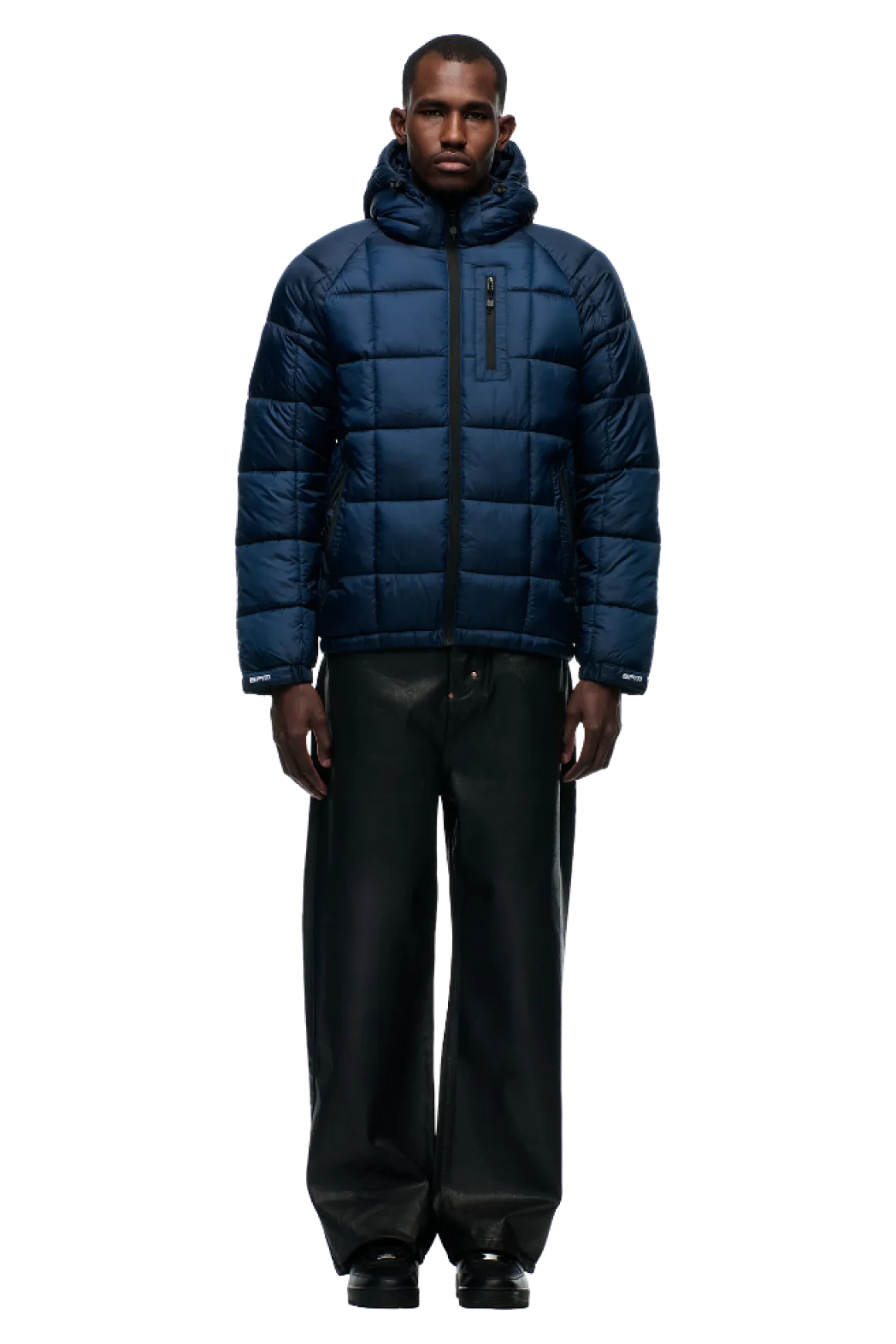 LIGHT PUFFER JACKET RECTANGLES MIDNIGHT BLUE