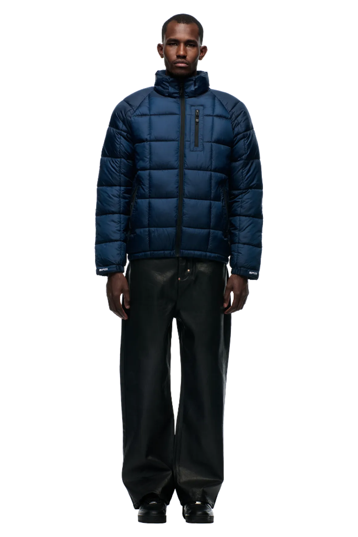 LIGHT PUFFER JACKET RECTANGLES MIDNIGHT BLUE