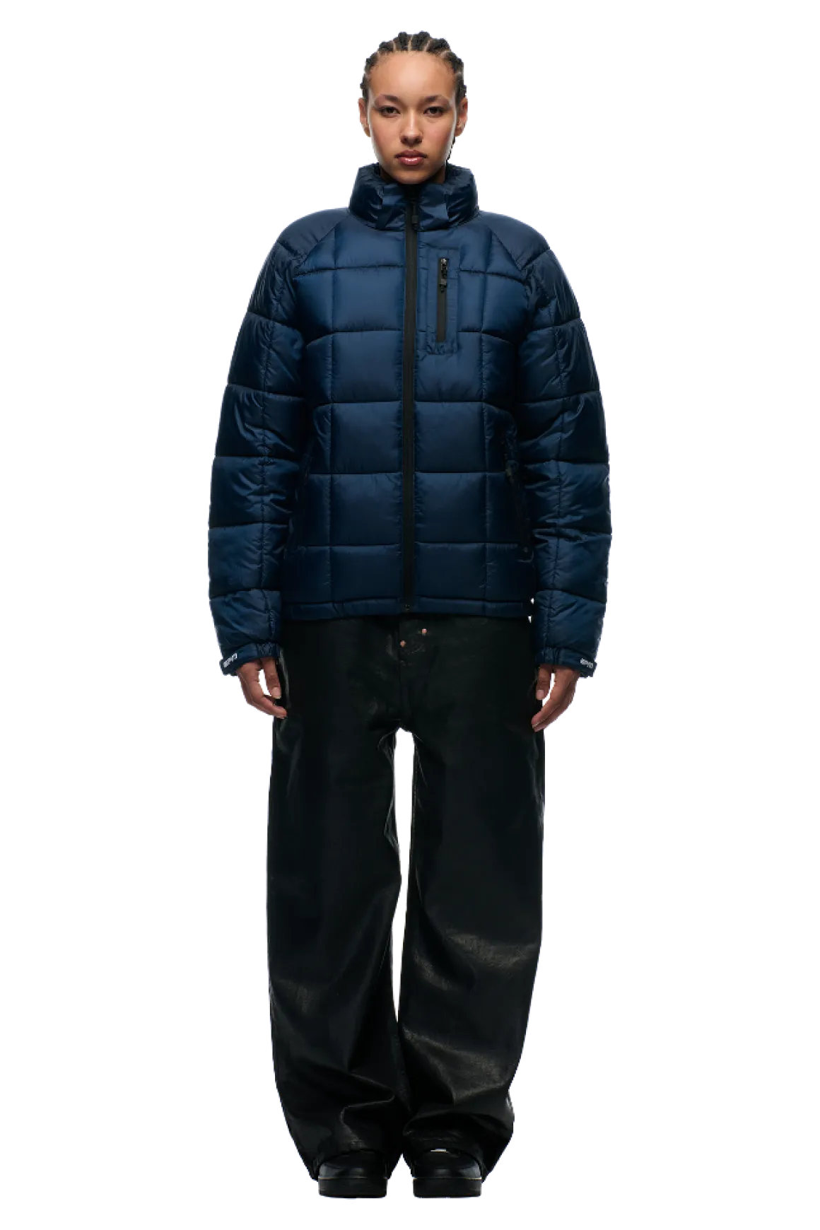 LIGHT PUFFER JACKET RECTANGLES MIDNIGHT BLUE