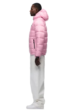 LIGHT PUFFER JACKET RECTANGLES PINK