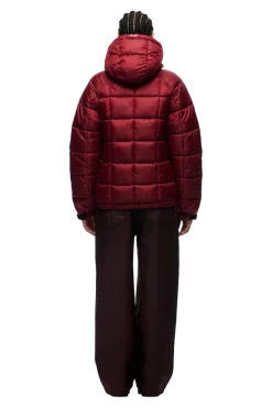 LIGHT PUFFER JACKET RECTANGLES WINE RED