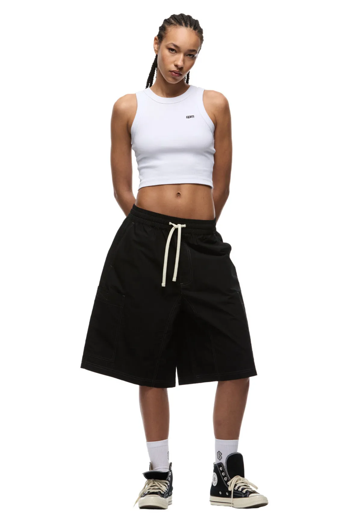 LONG BIG POCKET SHORTS BLACK