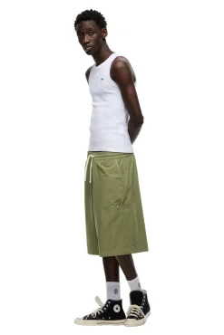 LONG BIG POCKET SHORTS PASTEL OLIVE