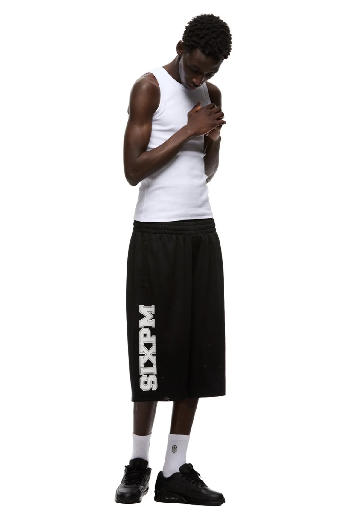 LONG MESH SHORTS BLACK