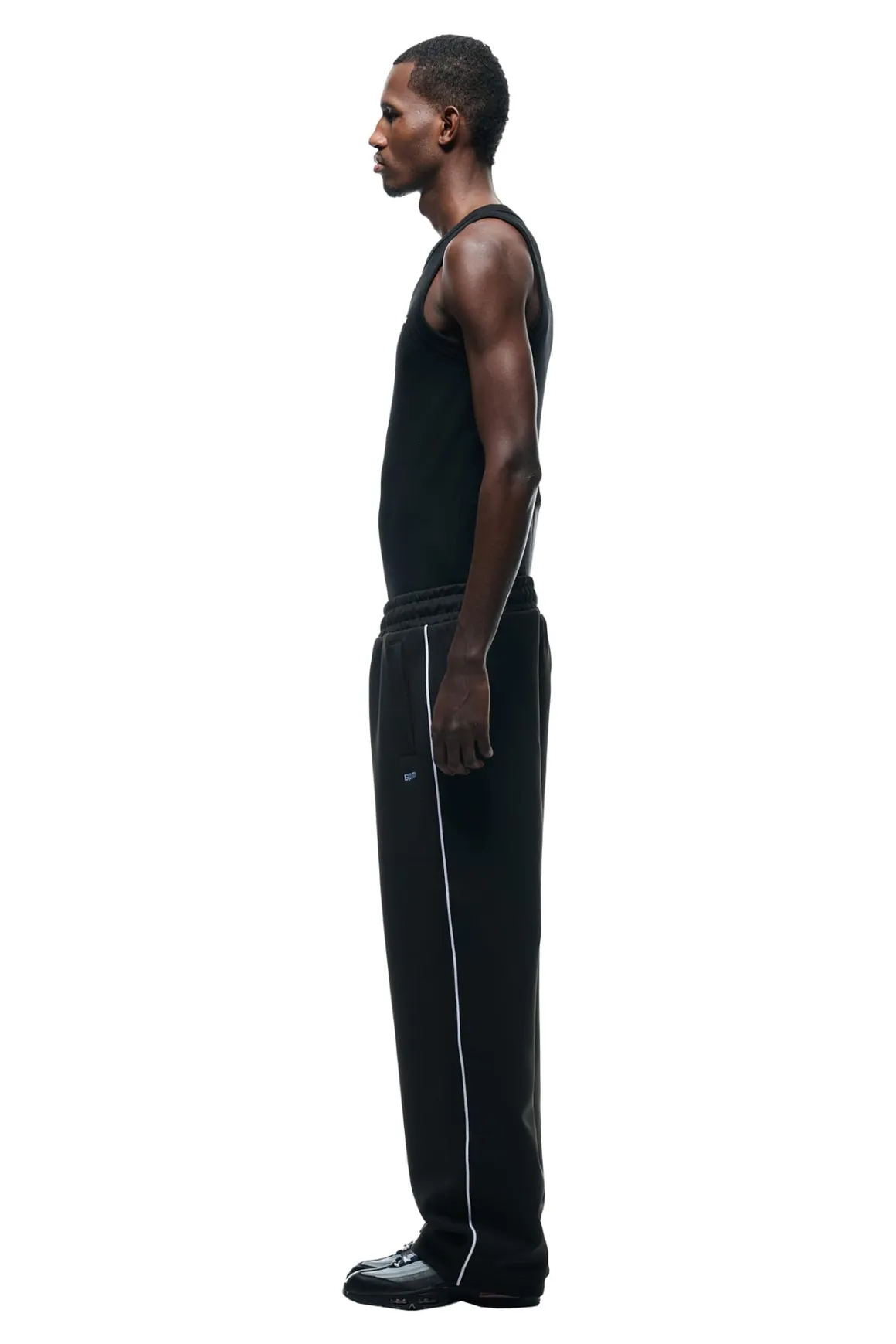 NEOPRENE TRACK PANTS BLACK