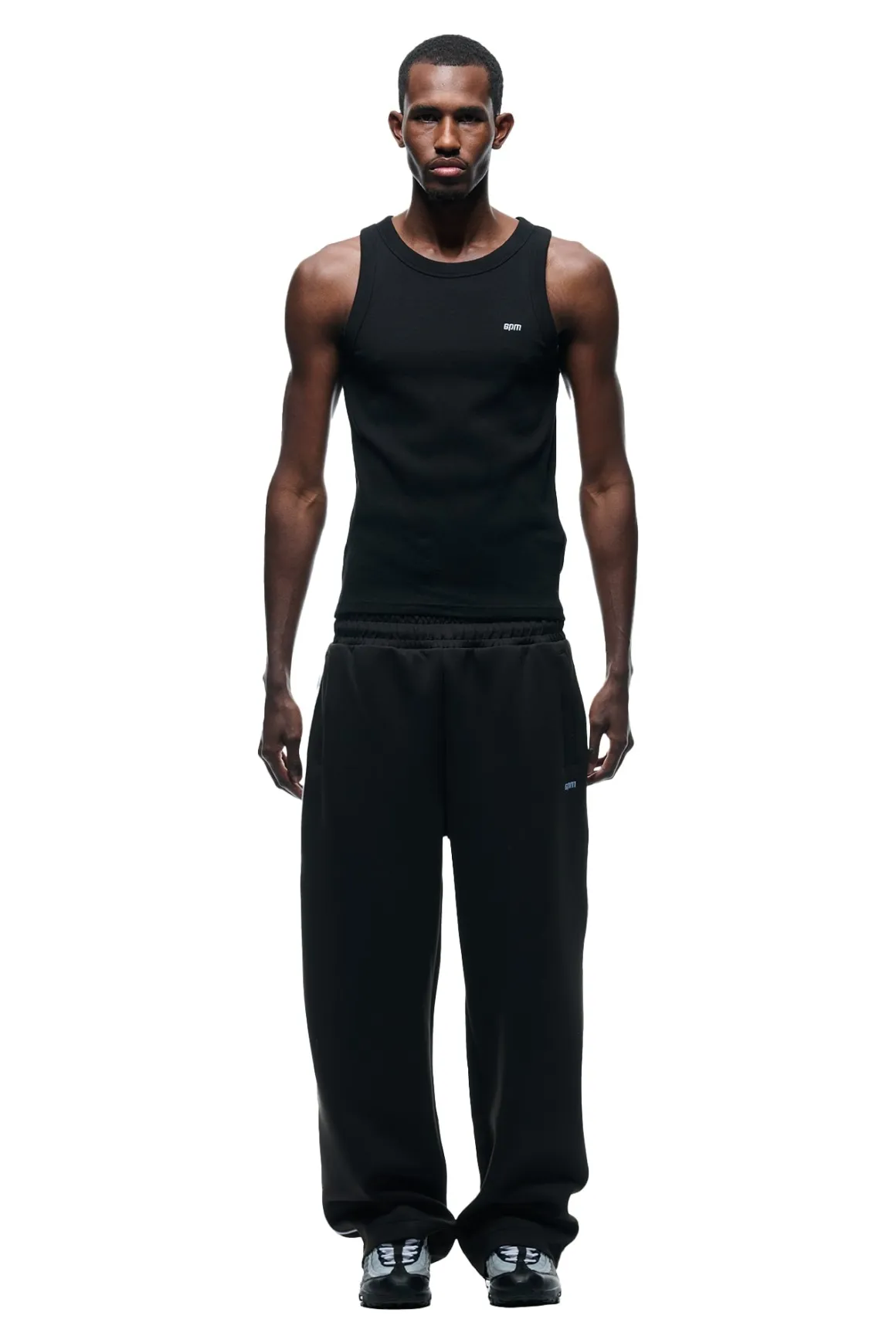NEOPRENE TRACK PANTS BLACK