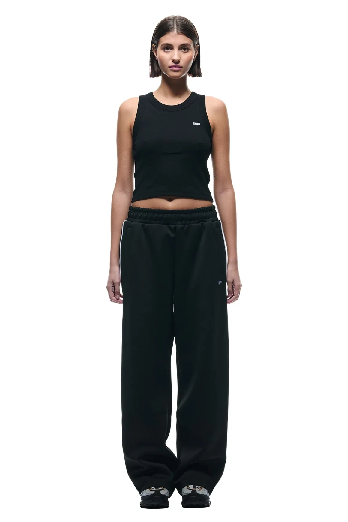 NEOPRENE TRACK PANTS BLACK
