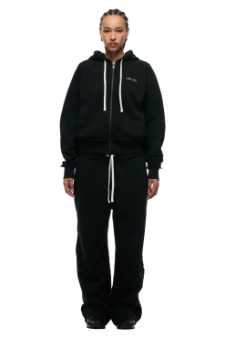 OPEN EDGE ZIP HOODIE BLACK
