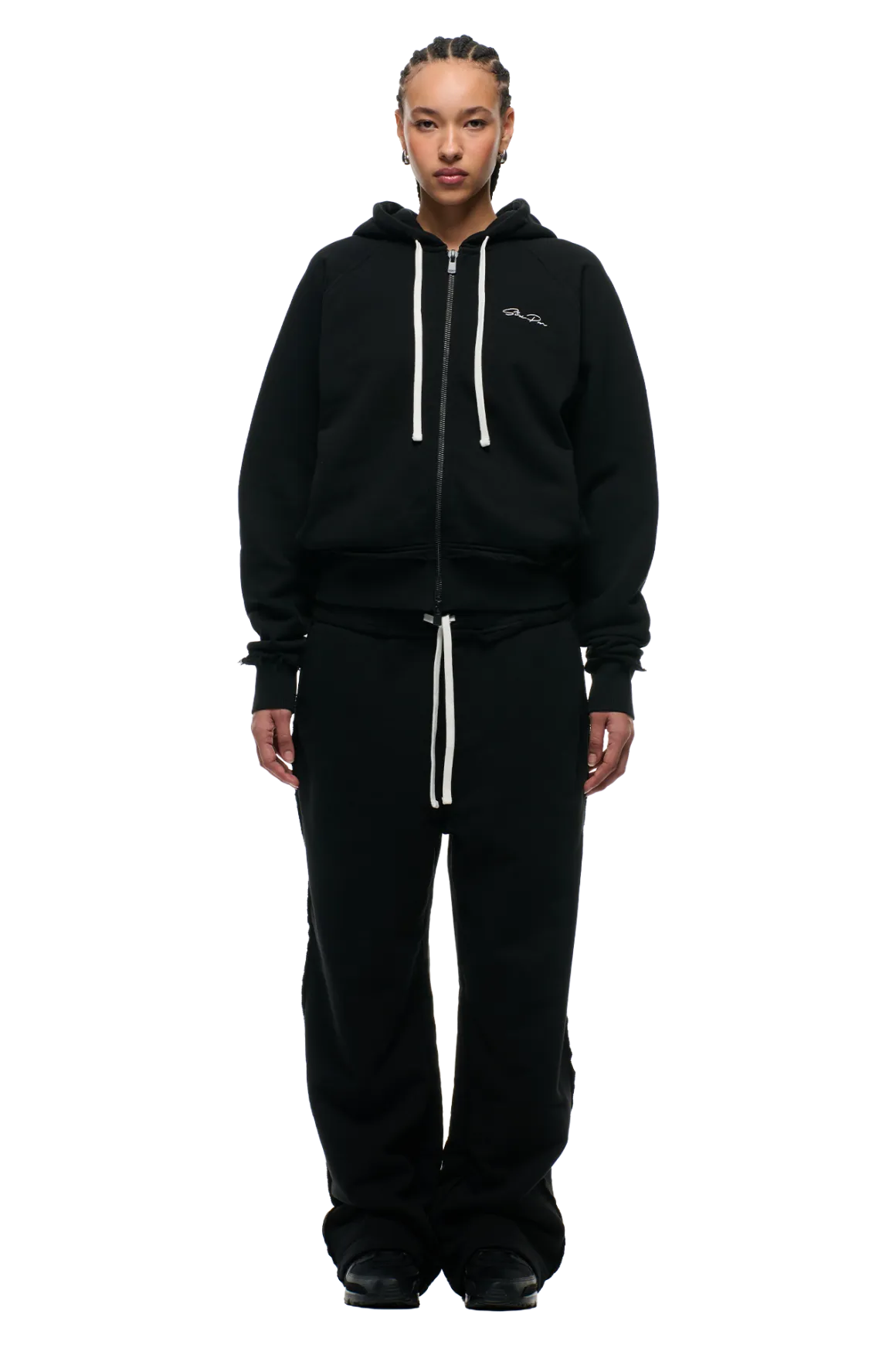 OPEN EDGE ZIP HOODIE BLACK