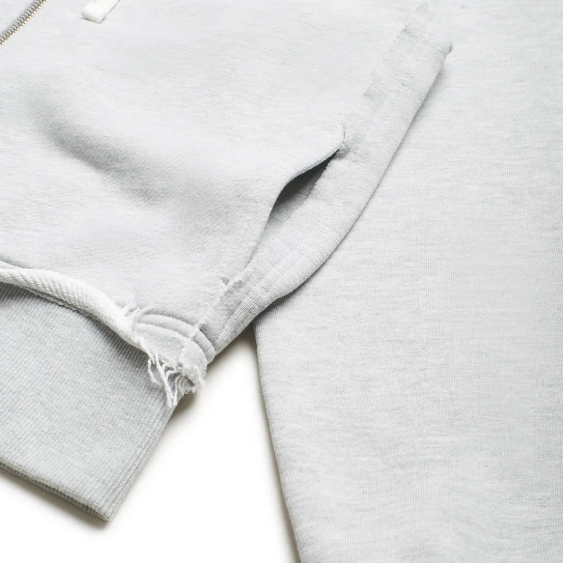 OPEN EDGE ZIP HOODIE GREY MELANGE