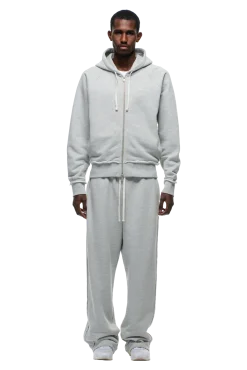 OPEN EDGE ZIP HOODIE GREY MELANGE